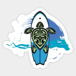 Tribal Turtle Tattoo Surf's Up Sticker